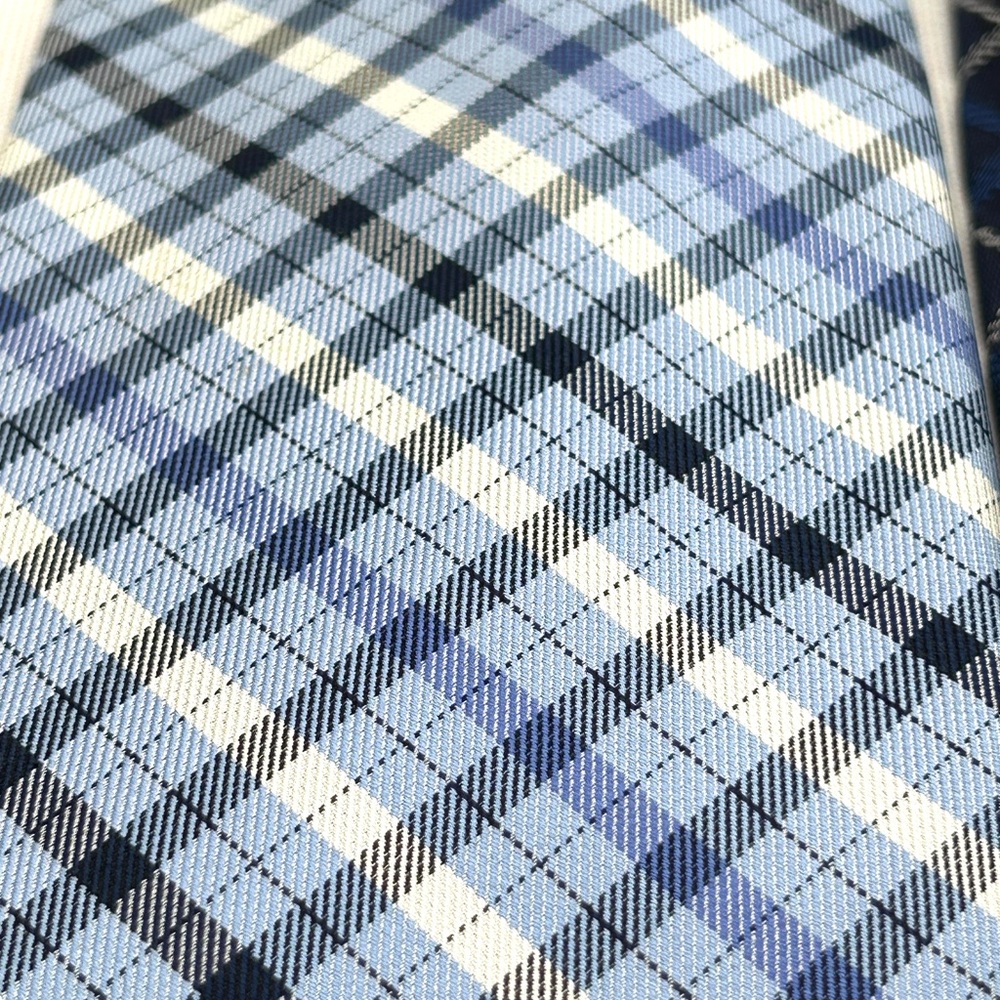 Jos A Bank Plaid Neck Tie Bundle of 3 Navy Royal Blue White 3 3/8-3.5” EUC - Picture 13 of 13